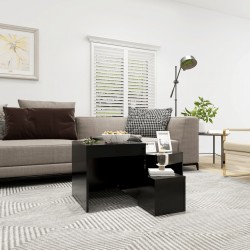 Sonata H Стифиращи маси, 3 бр, черни, инженерно дърво - Măsuțe de living