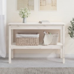 Sonata H Конзолна маса бяла 110x40x75 см борово дърво масив - Măsuțe de living