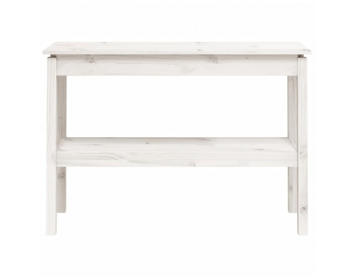 Sonata H Конзолна маса бяла 110x40x75 см борово дърво масив