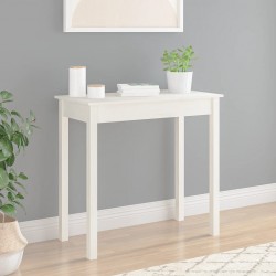 Sonata H Конзолна маса бяла 80x40x75 см борово дърво масив - Măsuțe de living