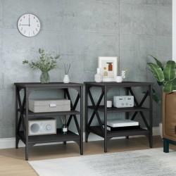 Sonata H Странични маси, 2 бр, черни, 40x42x50 см, инженерно дърво - Măsuțe de living