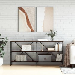 Sonata H Конзолна маса кафяв дъб 160x30x75 см инженерно дърво и желязо - Măsuțe de living