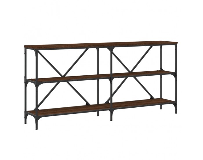 Sonata H Конзолна маса кафяв дъб 160x30x75 см инженерно дърво и желязо