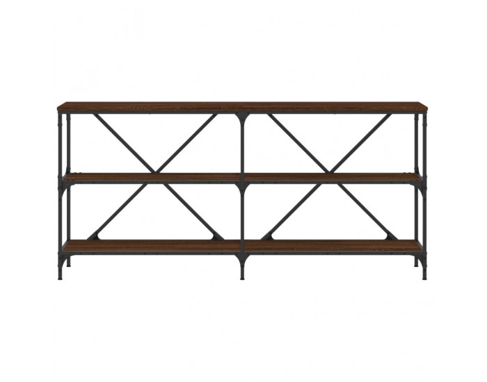 Sonata H Конзолна маса кафяв дъб 160x30x75 см инженерно дърво и желязо