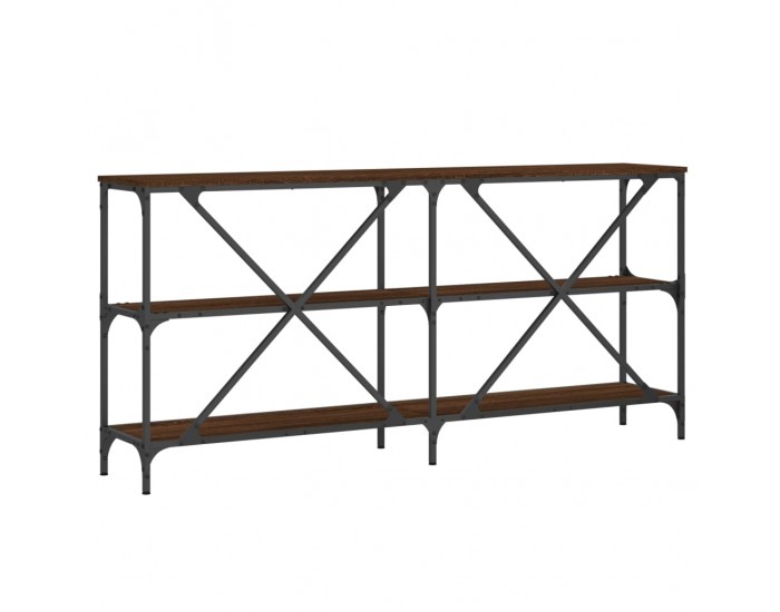 Sonata H Конзолна маса кафяв дъб 160x30x75 см инженерно дърво и желязо