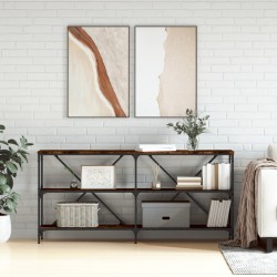 Sonata H Конзолна маса опушен дъб 160x30x75 см инженерно дърво и желязо - Măsuțe de living