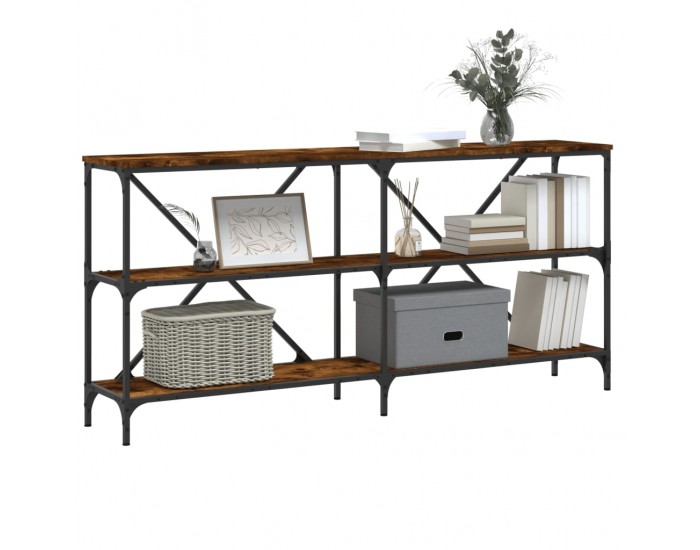 Sonata H Конзолна маса опушен дъб 160x30x75 см инженерно дърво и желязо
