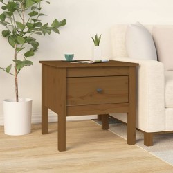 Sonata H Странична масичка меденокафява 50x50x49 см борово дърво масив - Măsuțe de living
