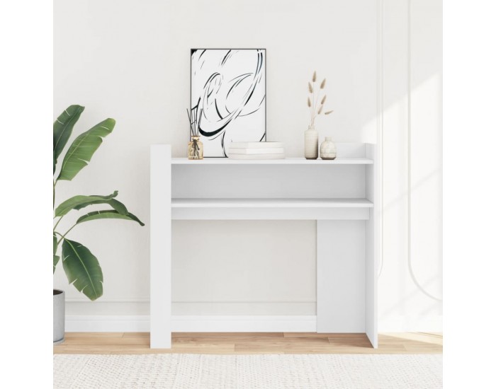 Sonata H Конзолна маса, бяла, 100x35x90 см, инженерно дърво
