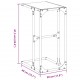 Sonata H Помощна маса с прозрачно стъкло 40x30x61,5 см стомана