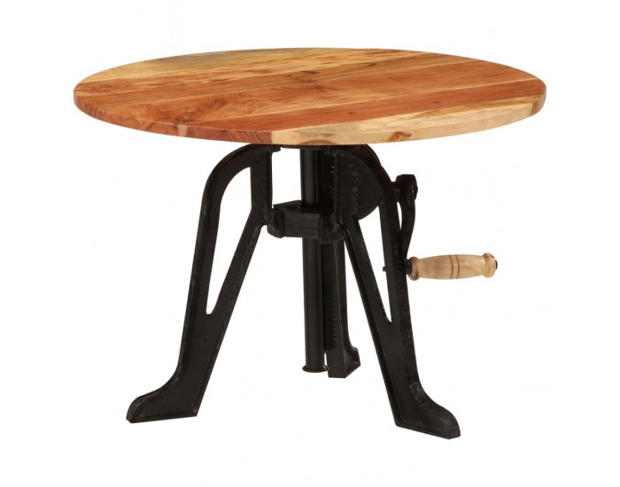 Sonata H Странична маса, 60x(42-62) cм, акация масив и чугун