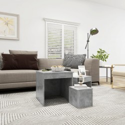 Sonata H Стифиращи маси, 3 бр, бетонно сиви, инженерно дърво - Măsuțe de living