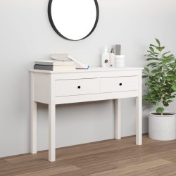Sonata H Конзолна маса бяла 100 x 35 x 75 см борово дърво масив - Măsuțe de living