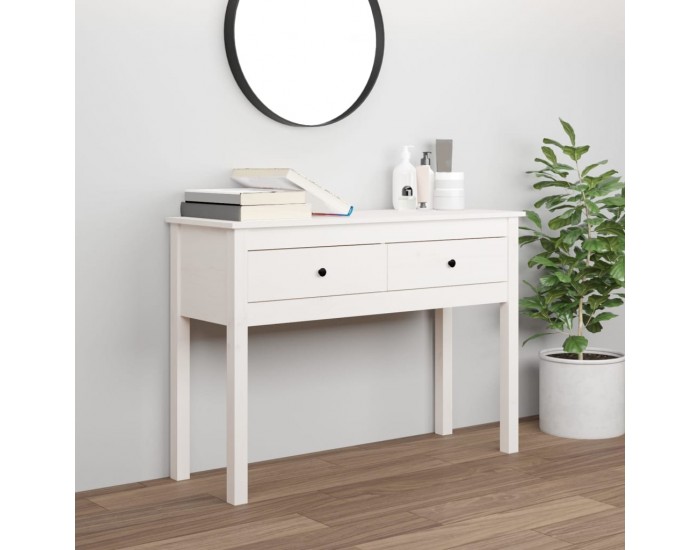 Sonata H Конзолна маса бяла 100 x 35 x 75 см борово дърво масив