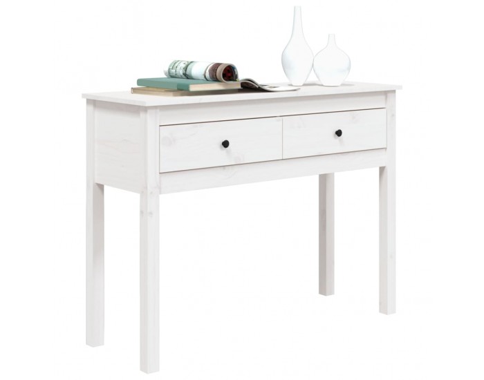 Sonata H Конзолна маса бяла 100 x 35 x 75 см борово дърво масив