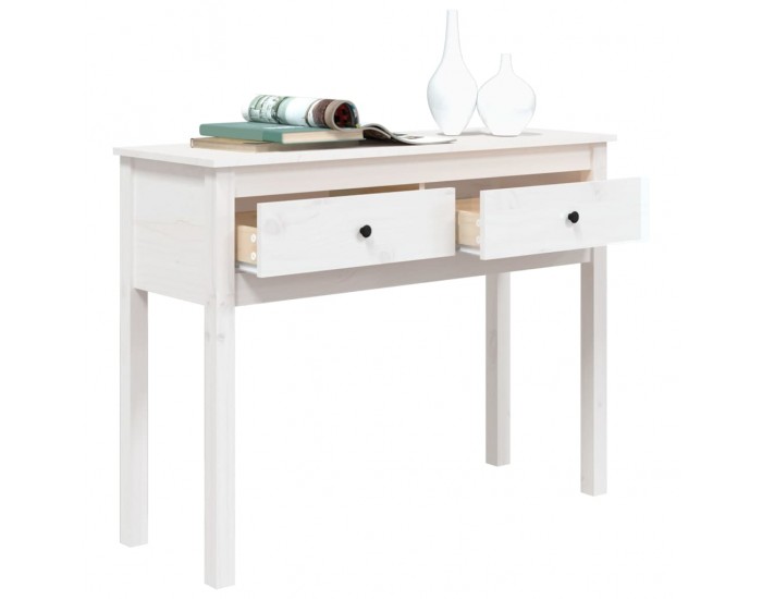 Sonata H Конзолна маса бяла 100 x 35 x 75 см борово дърво масив