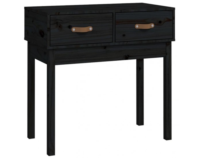Sonata H Конзолна маса черна 76,5x40x75 см борово дърво масив