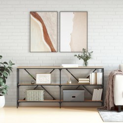 Sonata H Конзолна маса дъб сонома 160x30x75 см инженерно дърво и желязо - Măsuțe de living