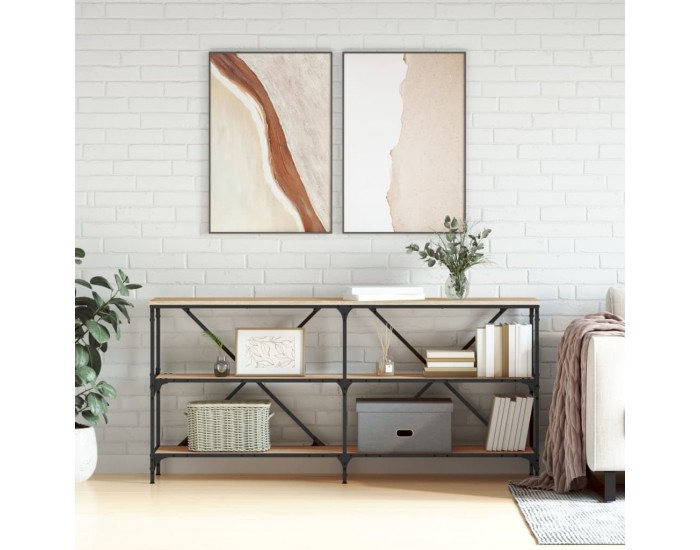 Sonata H Конзолна маса дъб сонома 160x30x75 см инженерно дърво и желязо