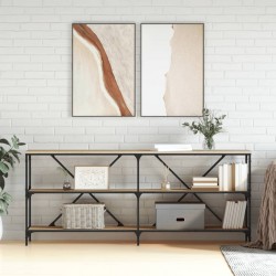 Sonata H Конзолна маса дъб сонома 180x30x75 см инженерно дърво и желязо - Măsuțe de living