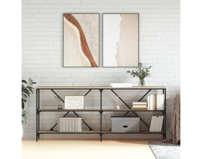 Sonata H Конзолна маса дъб сонома 180x30x75 см инженерно дърво и желязо