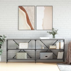 Sonata H Конзолна маса сив сонома 180x30x75 см инженерно дърво и желязо - Măsuțe de living