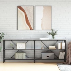 Sonata H Конзолна маса сив сонома 200x30x75 см инженерно дърво и желязо - Măsuțe de living