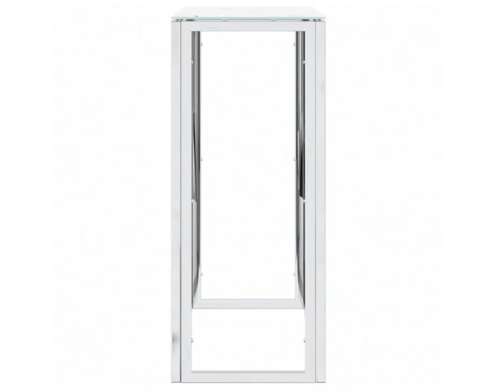 Sonata H Конзолна маса сребро 70x30x70 см неръждаема стомана и стъкло