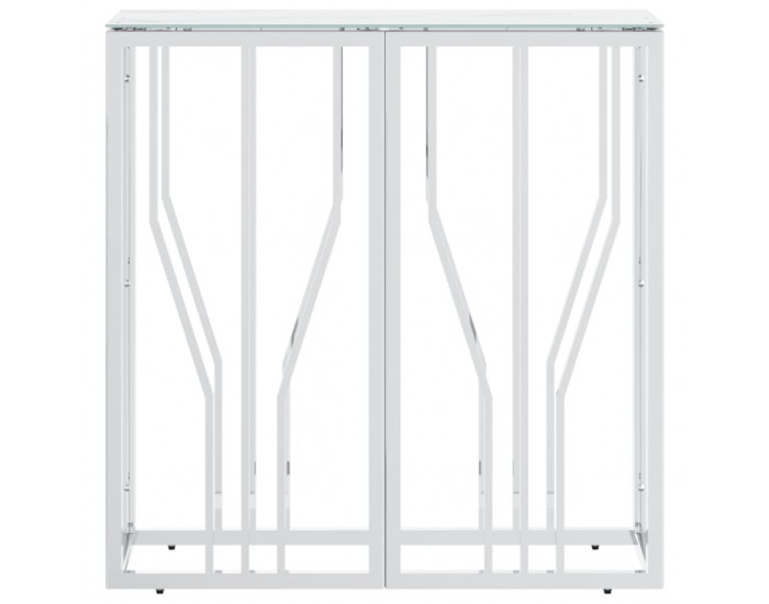 Sonata H Конзолна маса сребро 70x30x70 см неръждаема стомана и стъкло