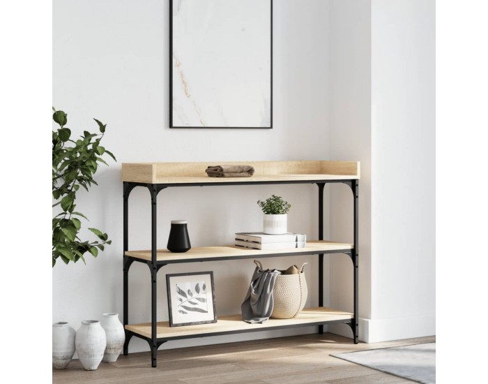 Sonata H Конзолна маса с рафтове, сонома дъб, 100x30x80 cм