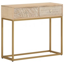 Sonata H Конзолна маса, 90x30x76 cм, мангово дърво масив и желязо - Dulapuri