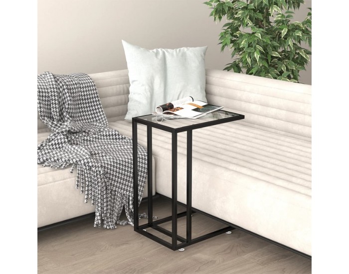Sonata H Странична маса за компютър прозрачна 50x35x65см закалено стъкло