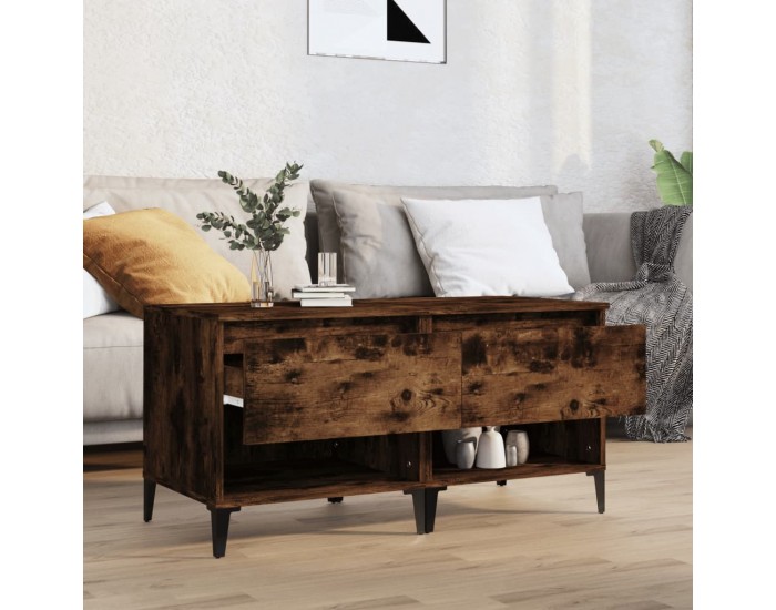 Sonata H Странични маси, 2 бр, опушен дъб, 50x46x50 см, инженерно дърво