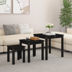 Sonata Mese suprapuse, 3 buc., negru, lemn masiv de pin