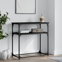 Sonata H Конзолна маса черна 75x35,5x75 см инженерно дърво - Măsuțe de living
