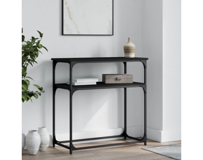 Sonata H Конзолна маса черна 75x35,5x75 см инженерно дърво