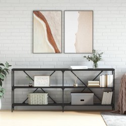 Sonata H Конзолна маса, черна, 180x30x75 см, инженерно дърво и желязо - Măsuțe de living