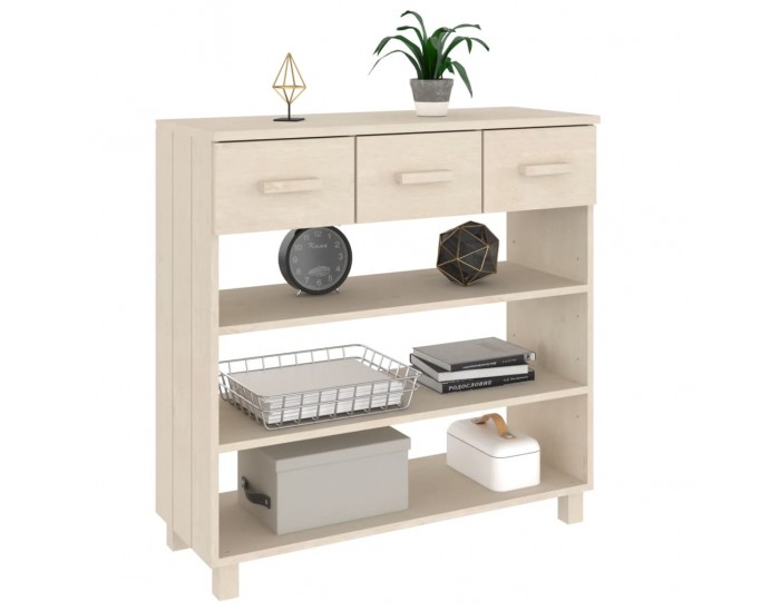 Sonata H Конзолна маса HAMAR меденокафява 90x35x90 см борово дърво масив