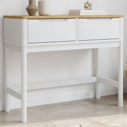 Sonata H Конзолна маса FLORO бяла 89,5x36,5x73 см бор масив - Măsuțe de living