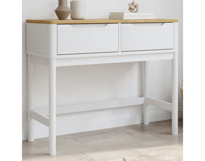 Sonata H Конзолна маса FLORO бяла 89,5x36,5x73 см бор масив