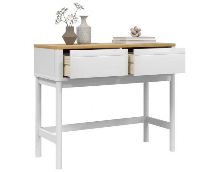 Sonata H Конзолна маса FLORO бяла 89,5x36,5x73 см бор масив