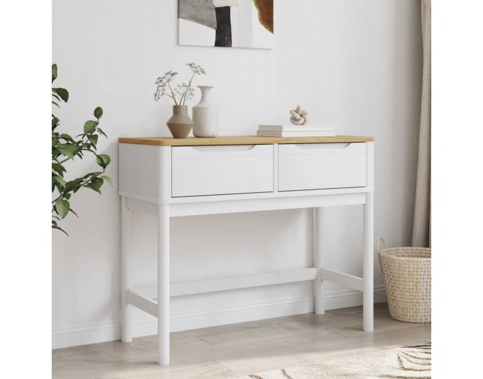 Sonata H Конзолна маса FLORO бяла 89,5x36,5x73 см бор масив