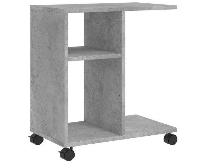 Sonata H Странична маса с колела бетонно сив 50x30x55 см инженерно дърво