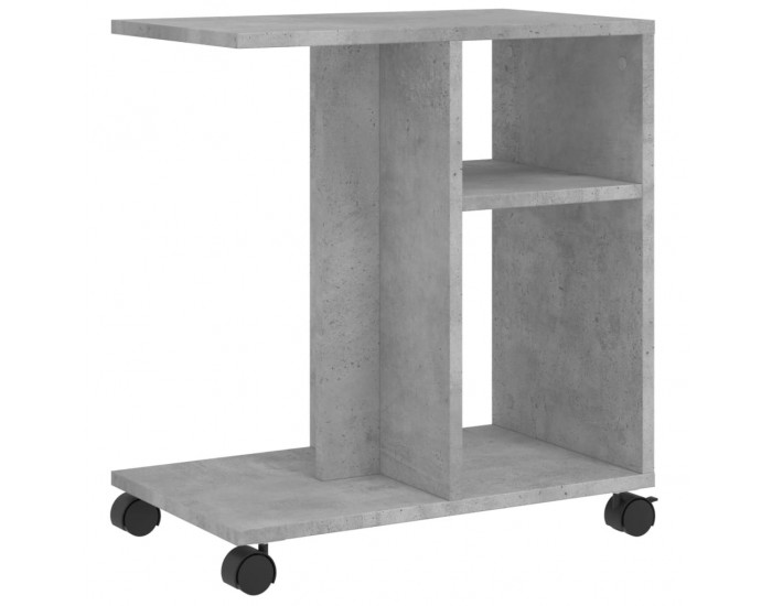 Sonata H Странична маса с колела бетонно сив 50x30x55 см инженерно дърво