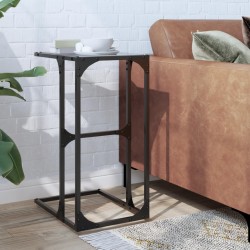 Sonata H Помощна маса с черно стъкло 40x30x61,5 см стомана - Măsuțe de living