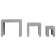 Sonata H Стифиращи масички за кафе, 3 бр, бетонно сиви, инженерно дърво