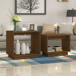 Sonata H Стифиращи масички за кафе, 2 бр, меденокафяви, бор масив - Măsuțe de living