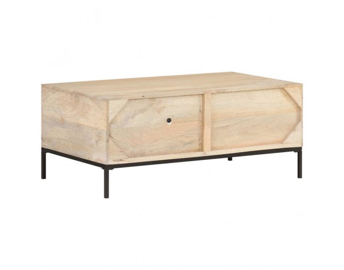 Sonata H Кафе маса, 90x50x37 cм, мангово дърво масив и тръстика