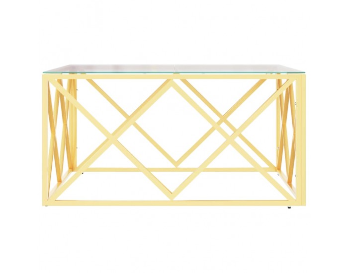 Sonata H Маса за кафе 80x80x40 cм неръждаема стомана и стъкло