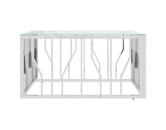 Sonata H Маса за кафе 80x80x40 cм неръждаема стомана и стъкло